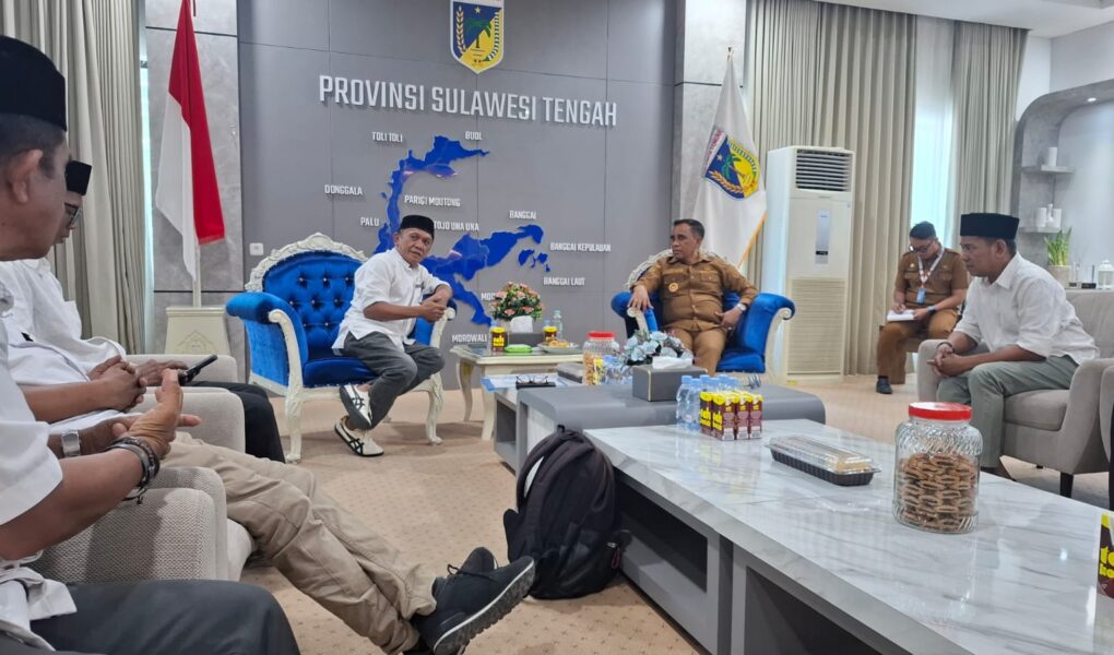 Matangkan Persiapan Munas ke-5, PP Himpunan Pemuda Alkhairaat Audiensi dengan Gubernur Sulteng Anwar Hafid
